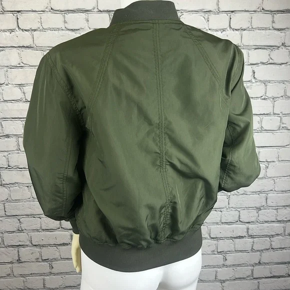 Express Green Bomber Jacket with Pockets - Picture 5 of 5